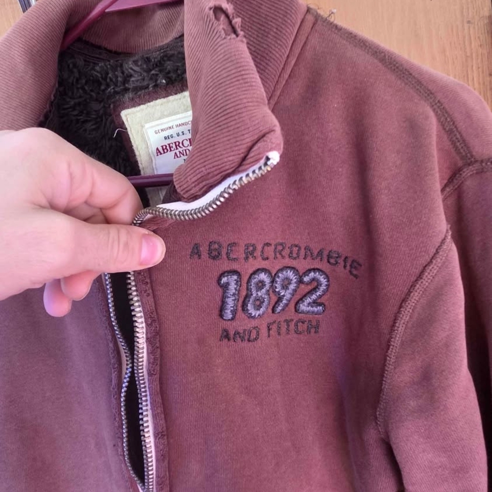 Abercrombie & Fitch Brown Zip Up Sweater